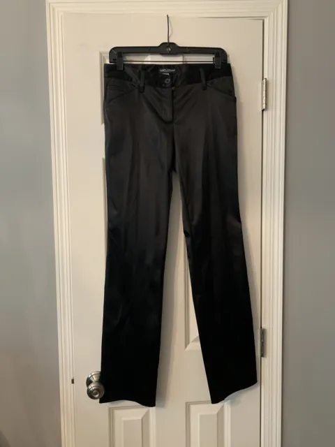 Dolce & Gabbana Size 40/6 Pants Satin Black Straight Leg