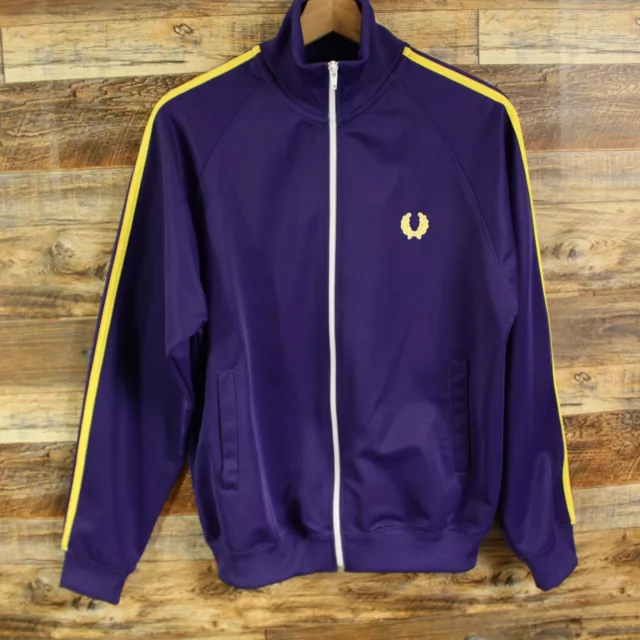 Fred Perry Track Jacket Size S Mens Full Zip Mock Neck