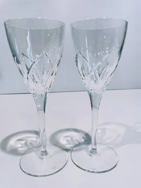 Merrill by Waterford Crystal Water Goblets Set of 2 (8-7/8") - Clear, Swirl Cut