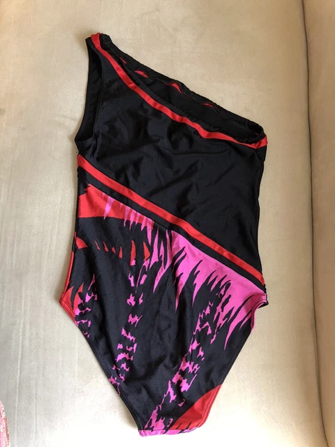Vintage 1990s Jean Louis Scherrer Swimsuit One Piece Bathing Suit One Shoulder