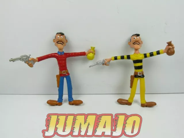 FIG10d lot 2 figurines PVC comics spain bendable LUCKY LUKE 12cm Dalton rouge