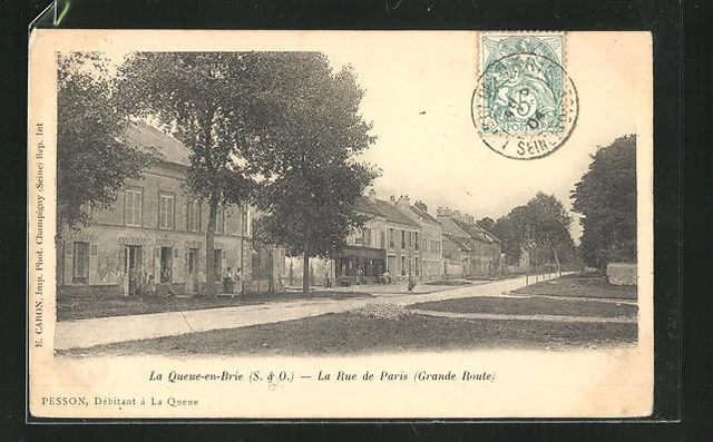 CPA La Queue-en-Brie, La Rue de Paris 1904