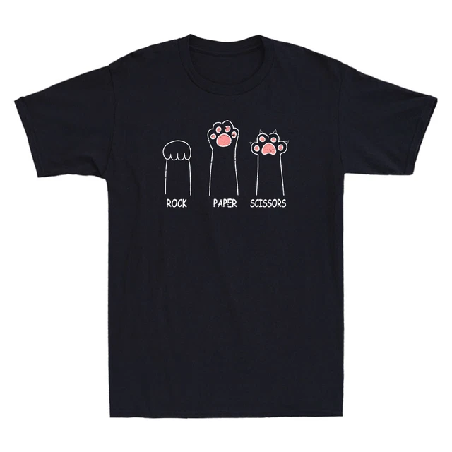 ROCK PAPER SCISSORS Hand Game Cute Paw Funny Cat Kitty Meme Retro