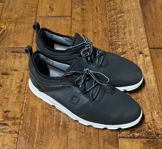 FOOTJOY MEN'S SUPERLITES XP Spikeless Golf Shoes Black Size 12 M 58087 ...
