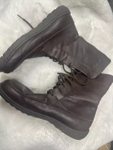 Contact Earth Camper Leather  Brown Faux Fur Boots Uk9 Eu43 Used.