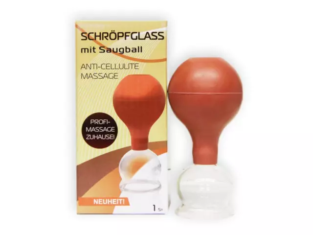 Venteuse en Verre Avec Poire Ventouses Vide Ventouses Verre 4 CM Anti Cellulite