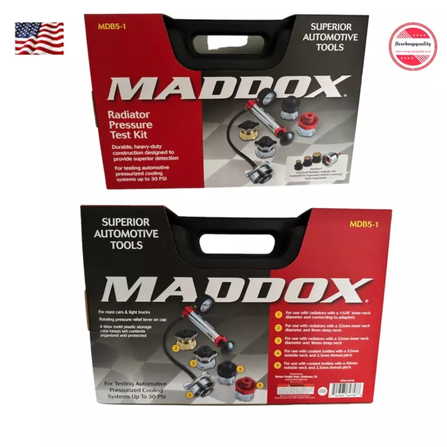 MADDOX MDB5-1 Radiator Pressure Test Kit Cooling System Leak NEW Fits Most Radia