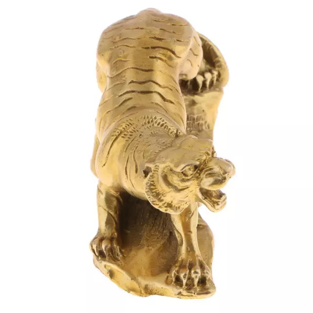 Chinese Fengshui Decor Wealth Money Luck Brass Animal Statue Figurine Tiger