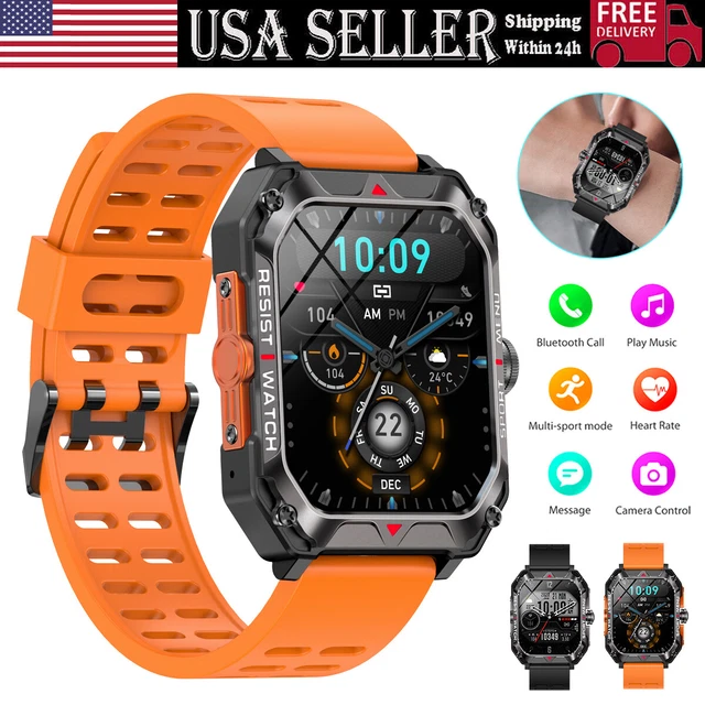 MILITARY SMART WATCH For Men Answer/Make Calls Rugged Tactical Fitness