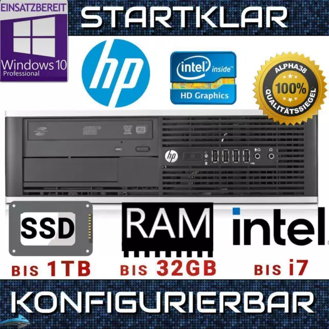 HP Compaq 6200 Pro SFF Intel PC bis i7 32 GB Ram 1 TB SSD konfigurierbar Office