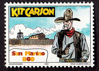 SAN MARINO FRANCOBOLLO  MNH**  COMICS FUMETTI ITALIANI KIT CARSON ALBERTARELLI 