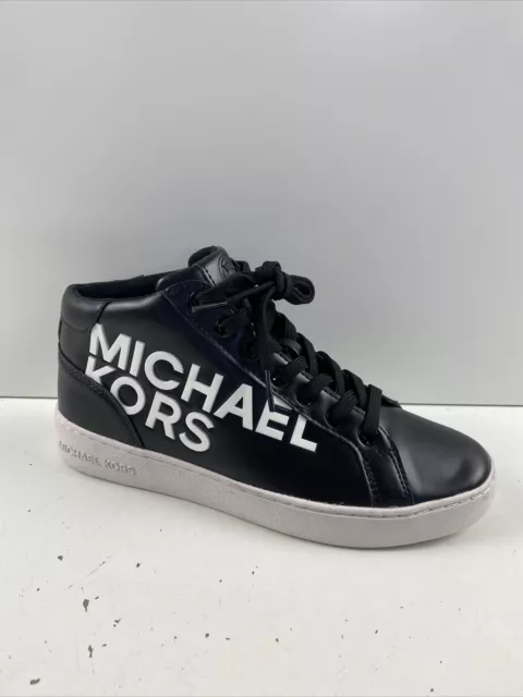 Michael Kors Black/White Leather Lace Up Mid Top Sneakers Men’s Size 6.5 3