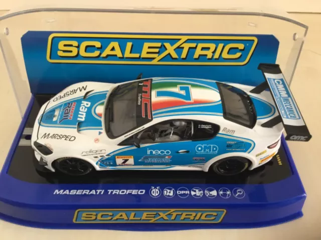 Scalextric C3507 Maserati Trofeo #7 Lichter gebraucht komplett verpackt DPR