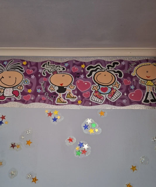 'Retro' Borde De Papel Tapiz De Goma De Burbujas. Nuevo Rollo Y Medio Rollo Dancing Queen