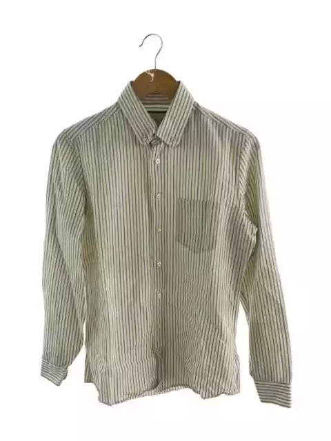 GUCCI Long Sleeve Shirt 38 Cotton BEG Stripe Round Collar Button-down