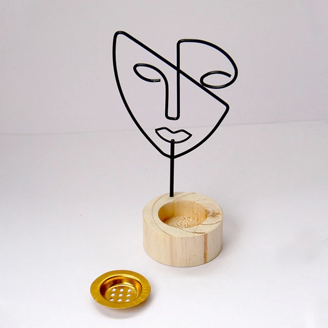 Basare di incenso in legno basta di bruciatore cono decorativo incenso astratto