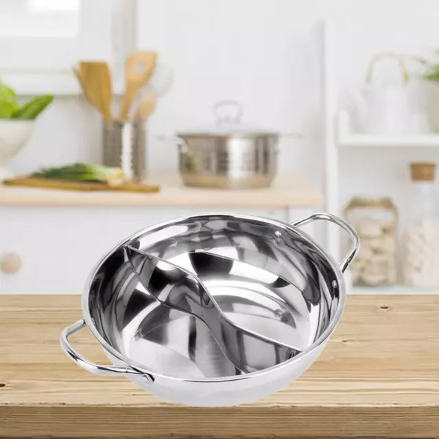 Thicken Stainless Chinese Hot Pot Single-layer Dual Site Household Cookware 30cm