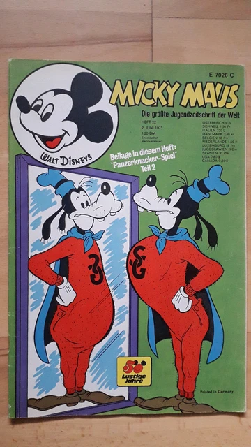 Micky Maus Nr.22 vom 2.6.1973 mit Fußball-Album, Panzerknackerspiel - TOP Z1