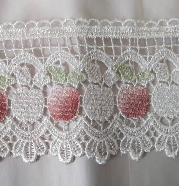 Apple Kitchen Window Valances Sheer Off White Set of Four 58 x 14" Rod Pocket
