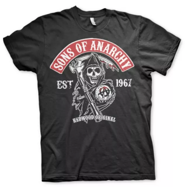 T-shirt Sons Of Anarchy - Redwood Original Red Patch maglia Uomo Hybris