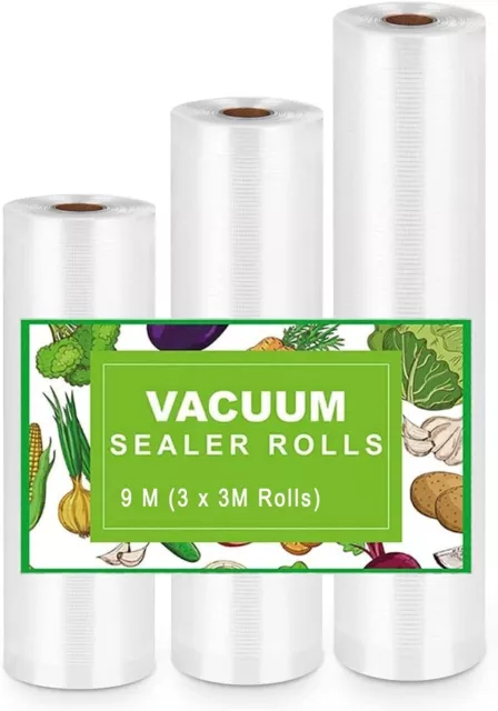 Rouleaux de Sac Sous Vide 15/20/25x300cm Alimentaire Sans BPA et approuvé LFGB F