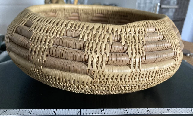 Vintage Native American Indian Weaved Basket Tray Bowl