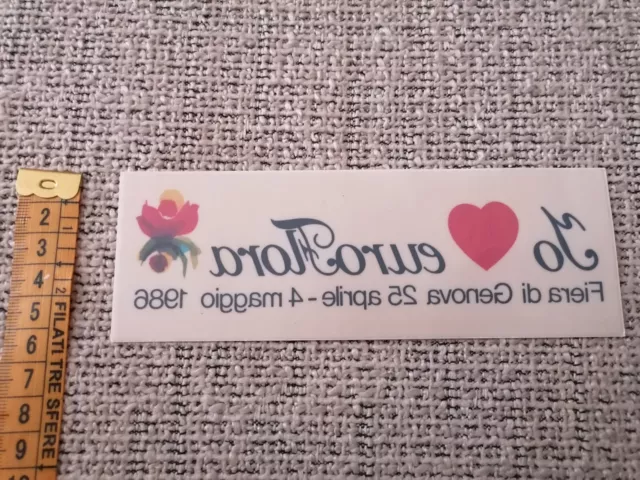 Adesivo stickers autocollants self-adhesives I LOVE EURO FLORA Genova 1986