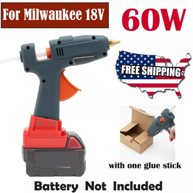 60W Cordless Hot Melt Glue Gun For Milwaukee 18V Lithium Battery Repair Tool NEW