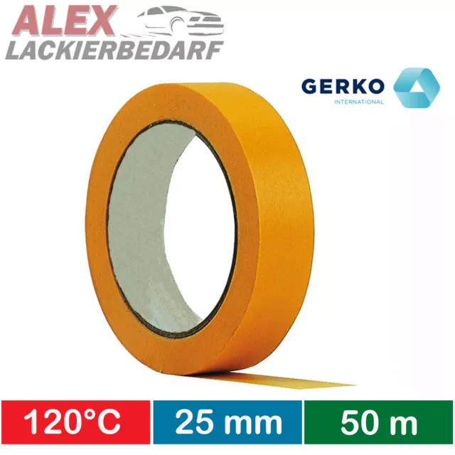 12x GERKO Maler Abdeckband Gold 25mm x 50m Klebeband Lackierer Autolack