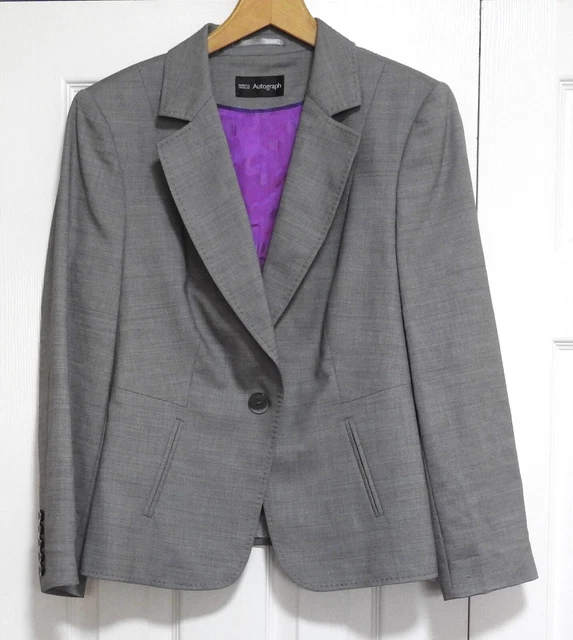 Marks and Spencer Autograph grey jacket size 16 check photos and description