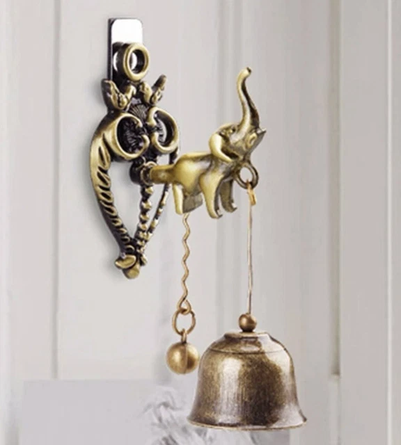 Brass Elephant Door Bell, Nice Bell Tone, Nail Hole Or Magnet With Sticky Back