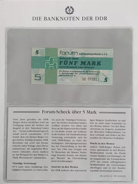 DDR 5 Mark Forum Scheck unc. 1979 Kassenfrisch Intershop Waren Einkauf