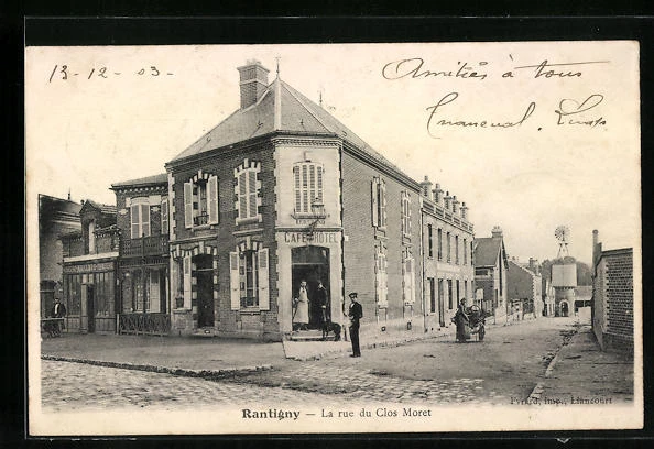 CPA Rantigny, La rue du Clos Moret