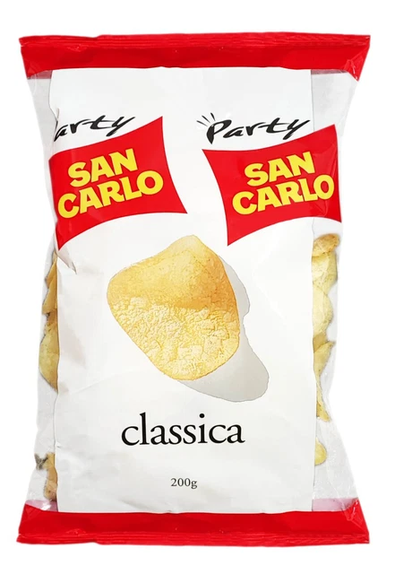 6x San Carlo Classica Patatine Gusto Classico Maxi Busta da 200g +Portachiavi 2