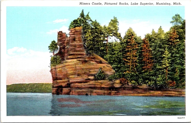 Miners Castle, Pictured Rocks, Lake Superior, MUNISING, Michigan Postcard