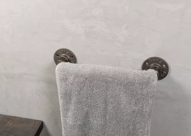 Industrial towel rail Kitchen or bathroom towel holder Iron metal towel bar