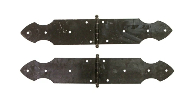 Pair of Antique Richards Wilcox Cast Iron Door Strap Hinges