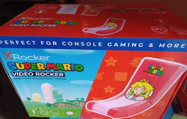 X Rocker Super Mario Spotlight Floor Rocker Gaming Chair – Princess Peach!