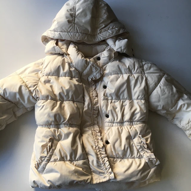 GAP PUFFER COAT Ragazze Taglia Età 4 anni Crema Avorio Leggero Pile Foderato Caldo
