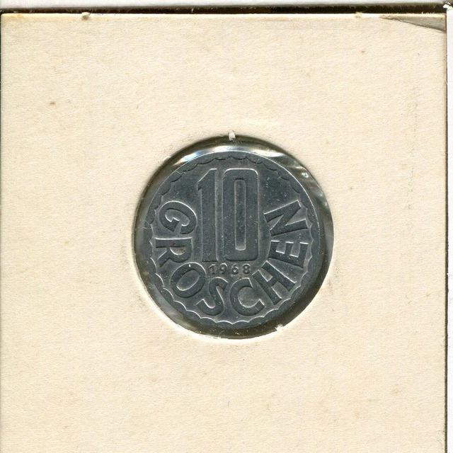10 GROSCHEN 1968 AUSTRIA Coin #AR768U
