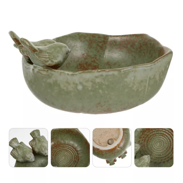 Alimentador de cerámica para pájaros bandeja para servir cerámica accesorio redondo decoración