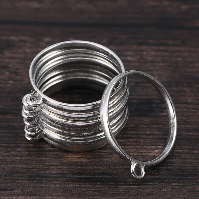 10 PIEZAS Colgante Bisel Con Parte Trasera Dije Soporte Para Abrir Collar
