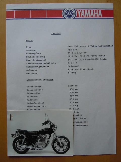 Yamaha Xs 650 Technische Daten
