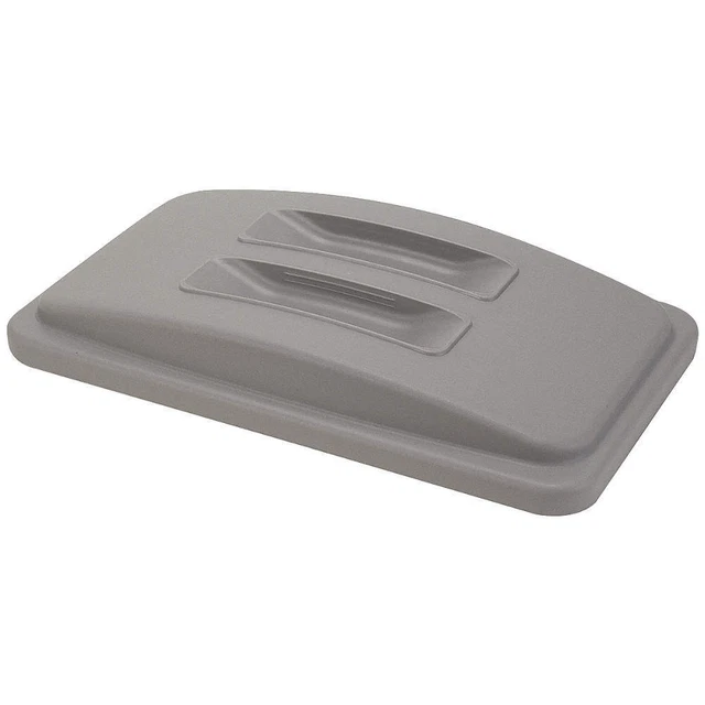 TOUGH GUY 4PGU2 Trash Can Top,Flat,Snap-On Closure,Gray