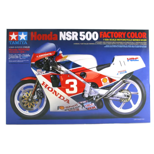 Tamiya 14099 Honda NSR500 Factory Color Motorcycle Plastic Model Kit Scale 1:12