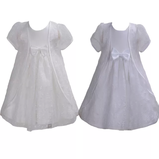 Baby Lace Christening Dress with Cape White Ivory 0 3 6 9 12 18 Months