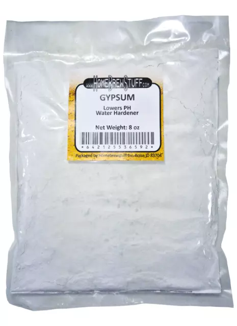 8oz GYPSUM Calcium Sulfate Water Softener Increase Acid Homebrew Beer Mead Cider