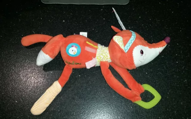 Doudou D'activité Renard Lilliputiens Orange Grelot Miroir Anneau Dentition Tbe