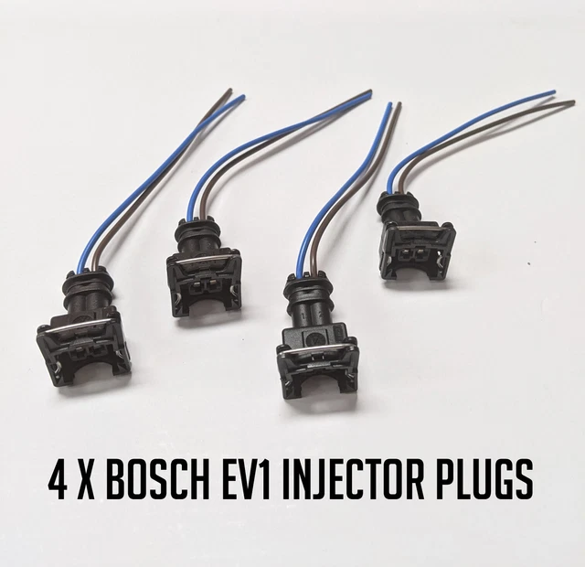 4 X FUEL Injector BOSCH Connector Plug EV1 OBD1 Pigtail Wiring Clips X