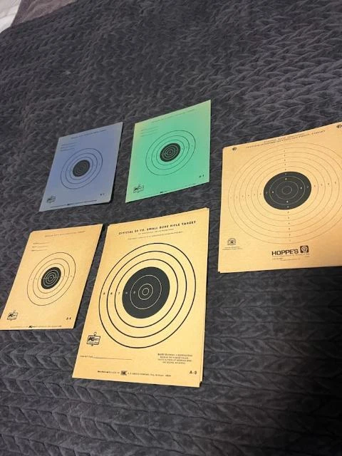 VINTAGE KMART 50 Yd Small Bore Rifle Target 25 Yd USA Paper Bullseye VINTAGE KMART 50 Yd Small Bore Rifle Target 25 Yd USA Paper Bullseye